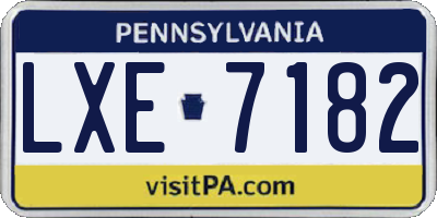PA license plate LXE7182