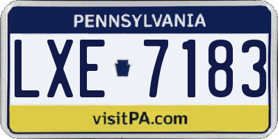 PA license plate LXE7183