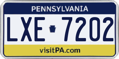 PA license plate LXE7202