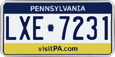 PA license plate LXE7231