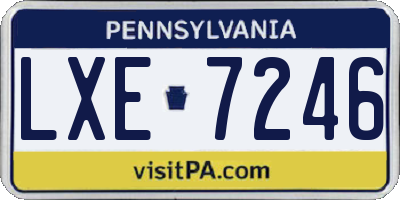 PA license plate LXE7246