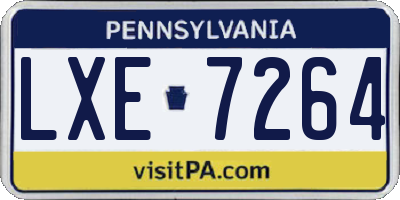 PA license plate LXE7264