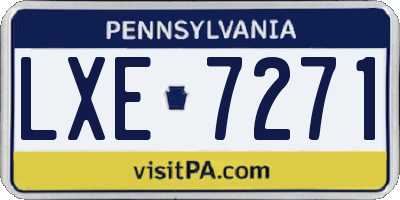 PA license plate LXE7271