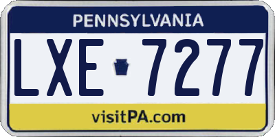 PA license plate LXE7277
