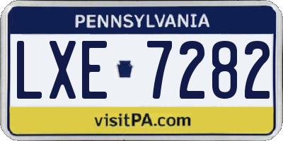 PA license plate LXE7282