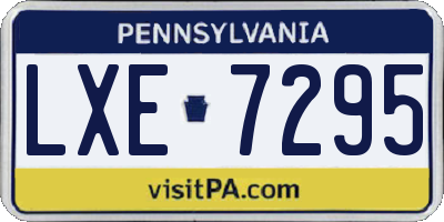 PA license plate LXE7295