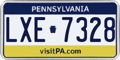 PA license plate LXE7328