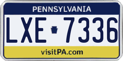PA license plate LXE7336