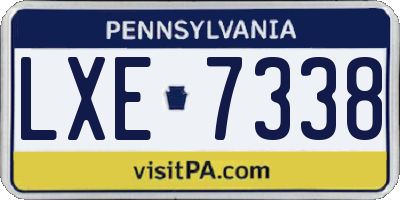 PA license plate LXE7338