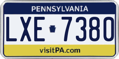 PA license plate LXE7380