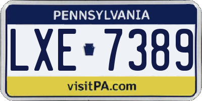 PA license plate LXE7389