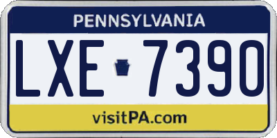 PA license plate LXE7390