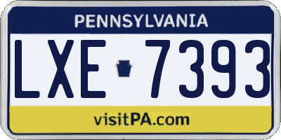 PA license plate LXE7393