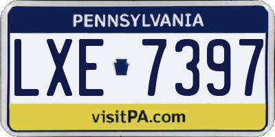 PA license plate LXE7397