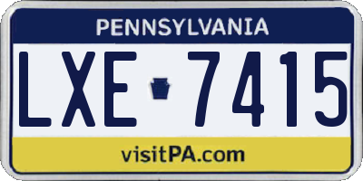 PA license plate LXE7415