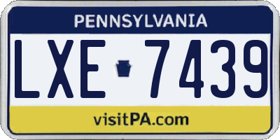 PA license plate LXE7439
