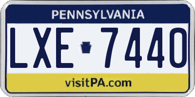 PA license plate LXE7440