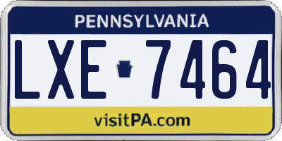 PA license plate LXE7464