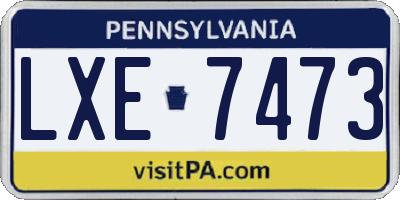 PA license plate LXE7473