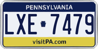 PA license plate LXE7479