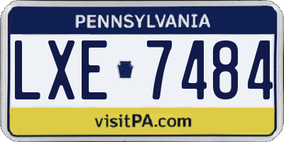 PA license plate LXE7484