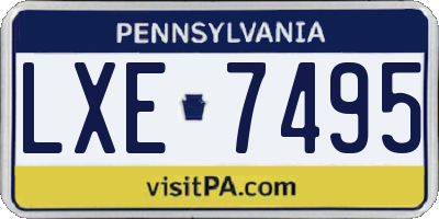 PA license plate LXE7495