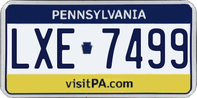 PA license plate LXE7499