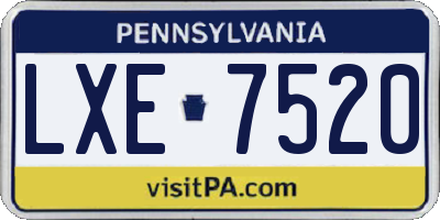 PA license plate LXE7520
