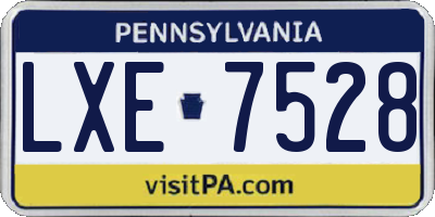 PA license plate LXE7528