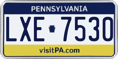 PA license plate LXE7530