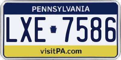 PA license plate LXE7586