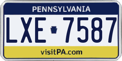 PA license plate LXE7587