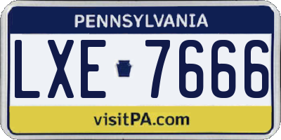 PA license plate LXE7666
