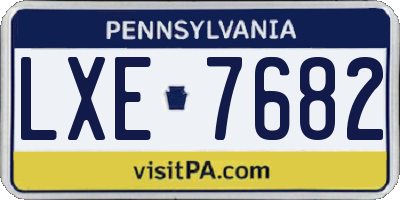 PA license plate LXE7682