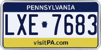 PA license plate LXE7683