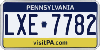 PA license plate LXE7782