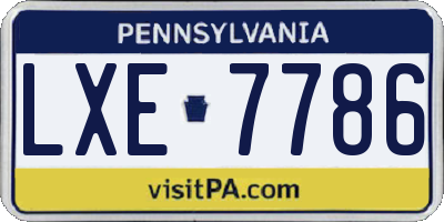 PA license plate LXE7786