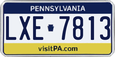 PA license plate LXE7813