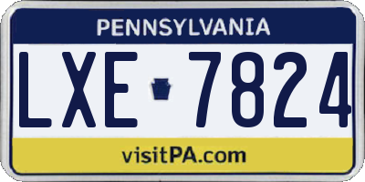 PA license plate LXE7824