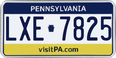 PA license plate LXE7825