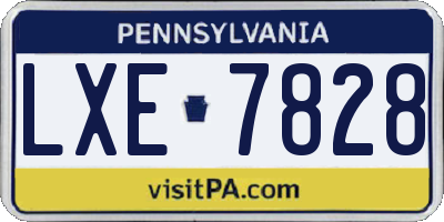 PA license plate LXE7828