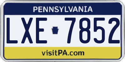 PA license plate LXE7852