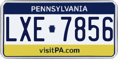 PA license plate LXE7856
