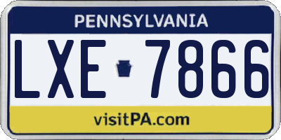 PA license plate LXE7866