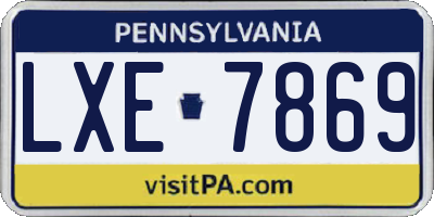 PA license plate LXE7869