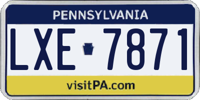 PA license plate LXE7871