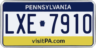 PA license plate LXE7910