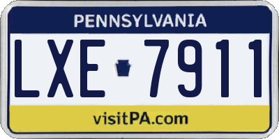 PA license plate LXE7911