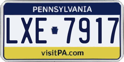 PA license plate LXE7917
