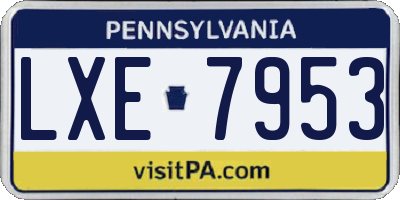 PA license plate LXE7953